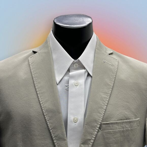 PRONTO UOMO BLUE Men’s Medium Khaki Sport Coat Blazer - Picture 1 of 4